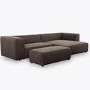 Willi Schillig Ecksofa 18050 around the block in Stoff T88 braun