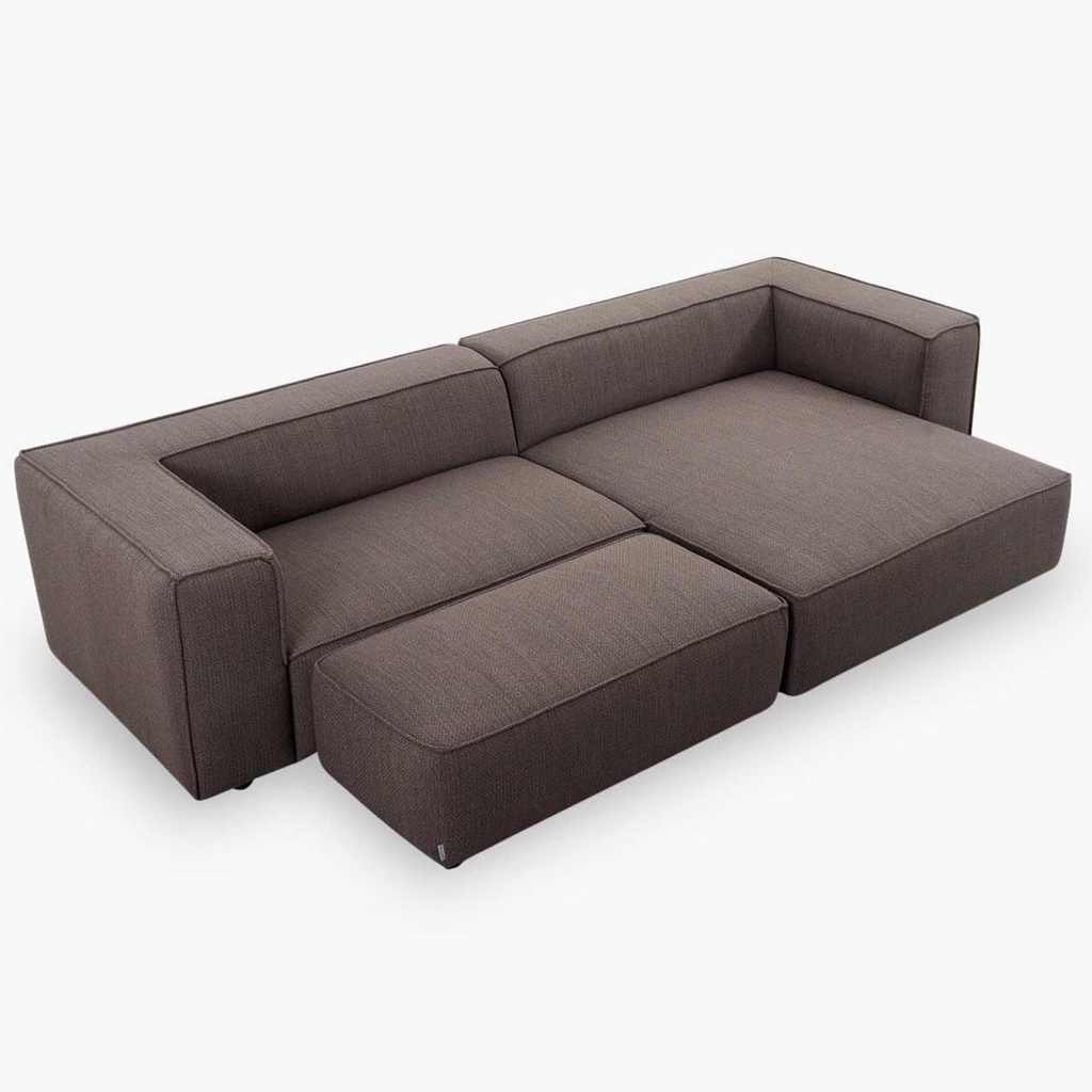 Willi Schillig Ecksofa 18050 around the block in Stoff T88 braun