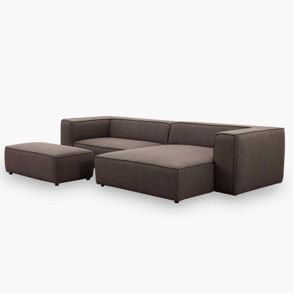 Willi Schillig Ecksofa 18050 around the block in Stoff T88 braun