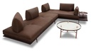 Calia Italia Gianduiotto JR Sofa in Kombination Leder Mammut und Stoff Ginevra 