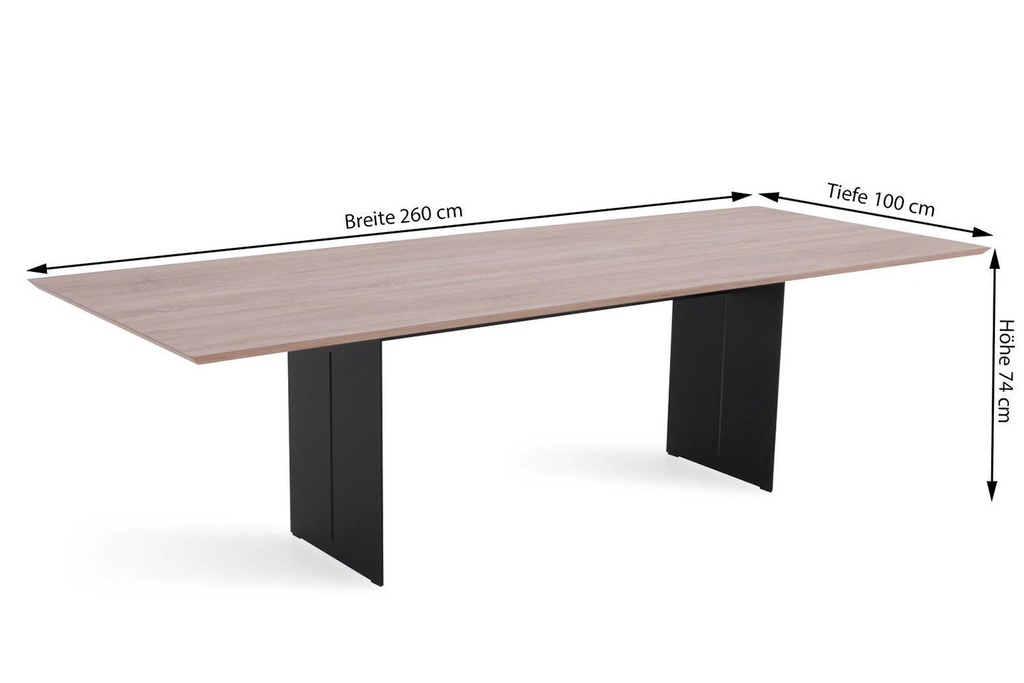 LaVida Tisch Constantin in Stahl/Eiche 260cm x100cm