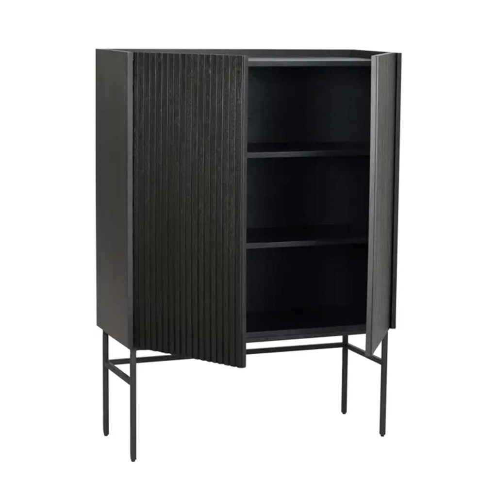 Rowico Highboard Halifax in Eiche schwarz
