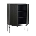 Rowico Highboard Halifax in Eiche schwarz