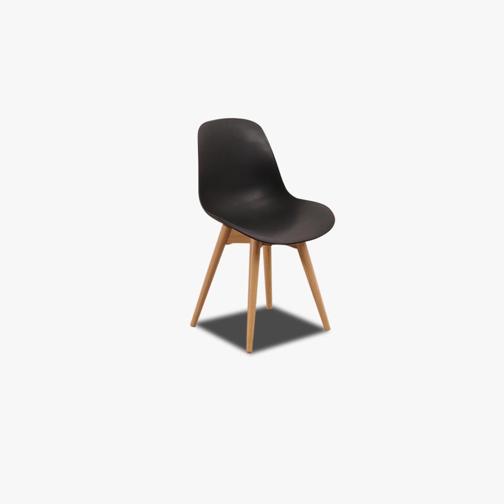 Actona Stuhl in Kunststoff schwarz mit Holzgestell