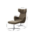 Candy Ohrensessel COOPER in Stoff Velvet olive