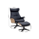 Conform Fernsehsessel Air in Leder Sauvage dark blue