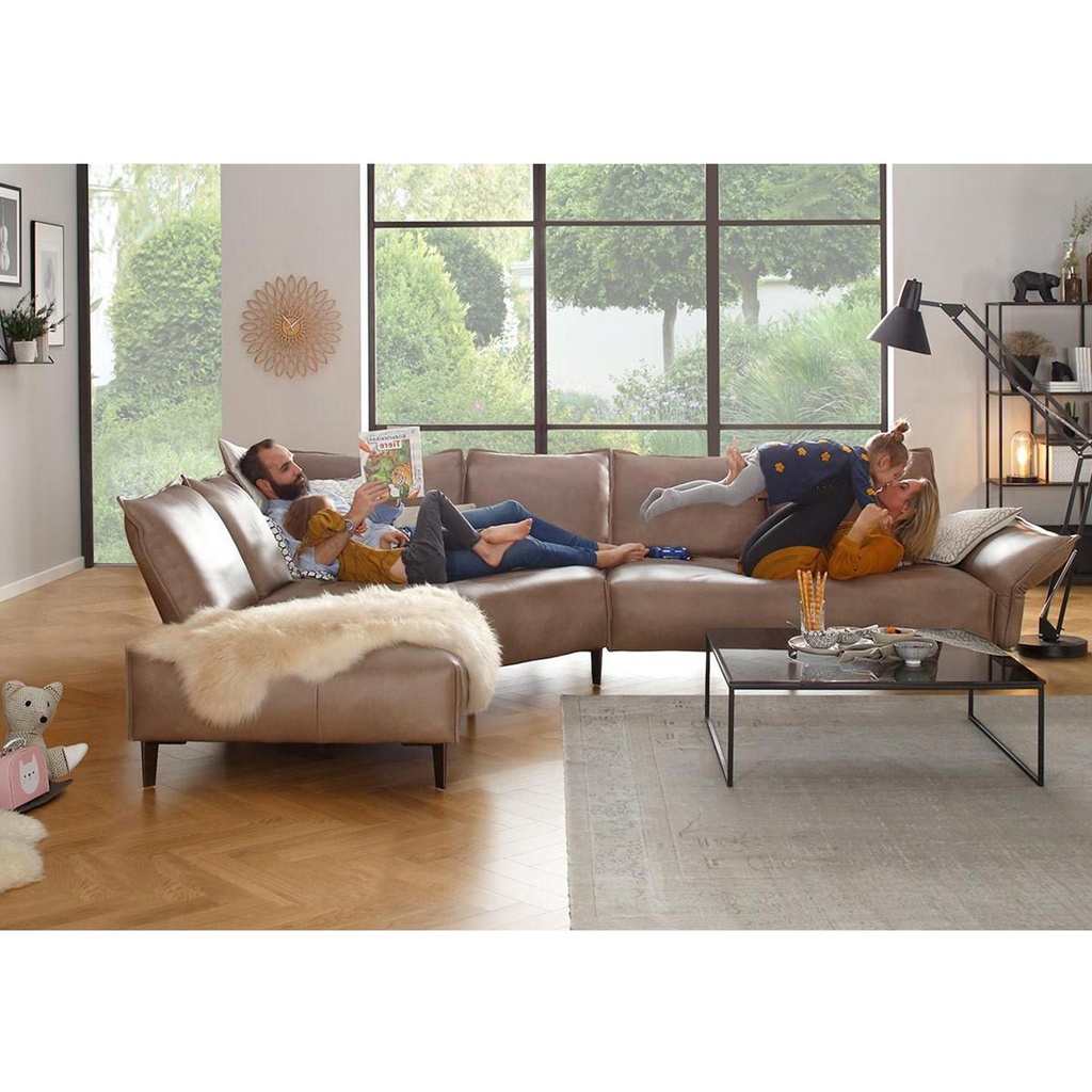 Willi Schillig Ecksofa 16660 Bonnie in Leder Z75 sand vorstehend links