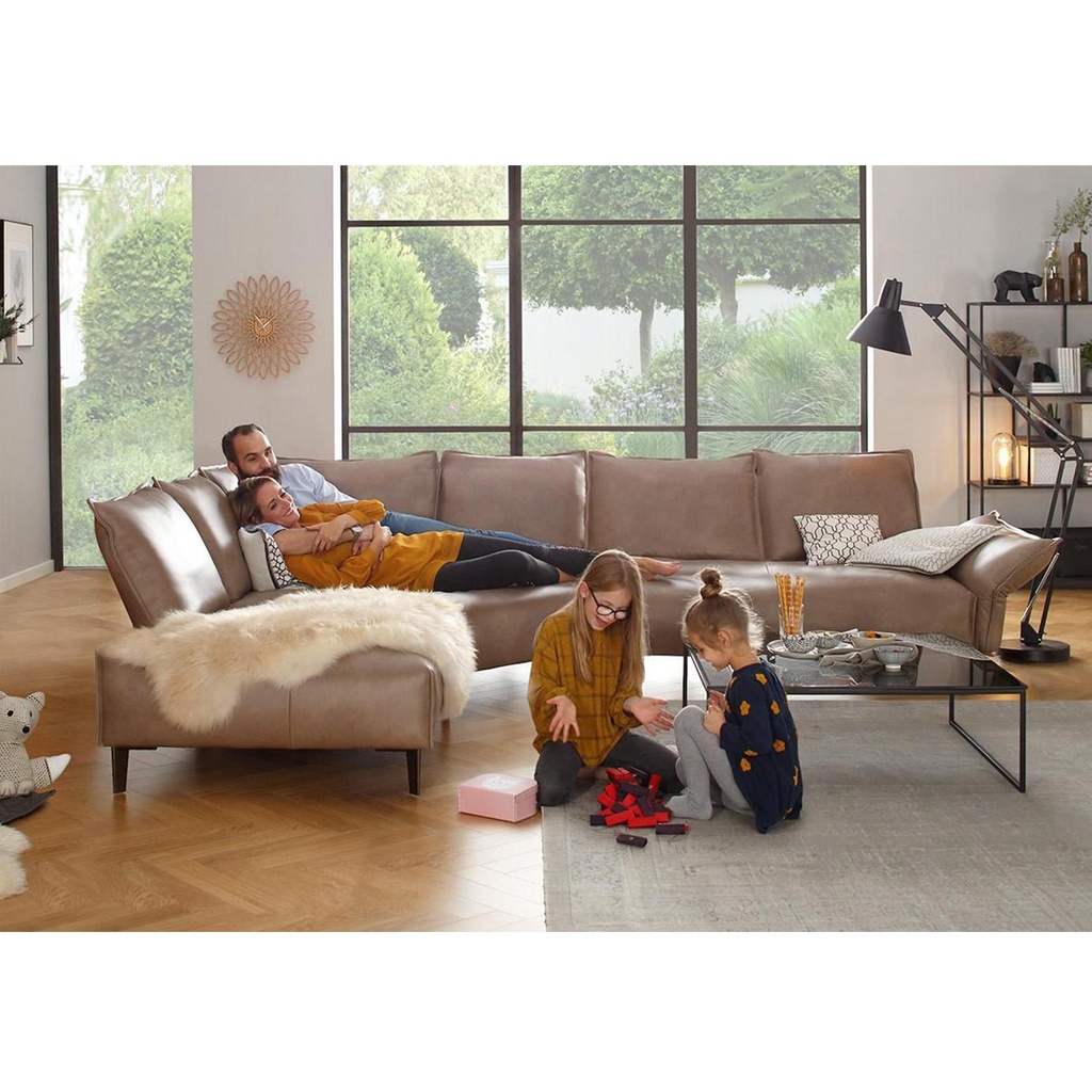 Willi Schillig Ecksofa 16660 Bonnie in Leder Z75 sand vorstehend links