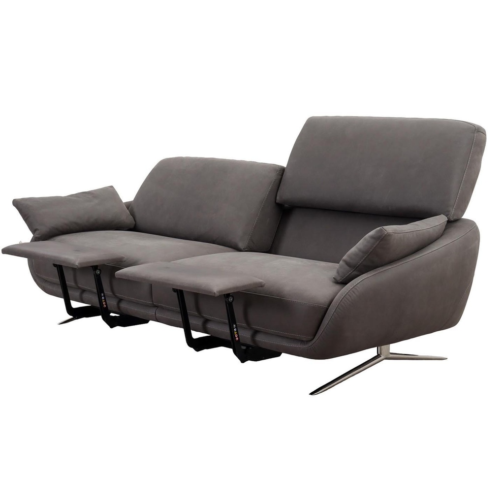 Calia Italia Regal_E 3-Sitzer Sofa in Leder Nouveau slate grey 