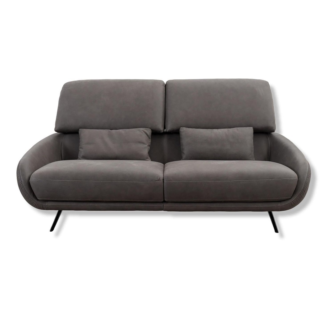 Calia Italia Regal_E Sofa in Leder Nouveau slate grey
