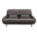 Calia Italia Regal_E Sofa in Leder Nouveau slate grey