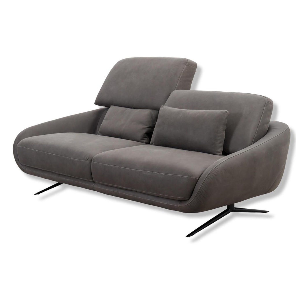 Calia Italia Regal_E Sofa in Leder Nouveau slate grey