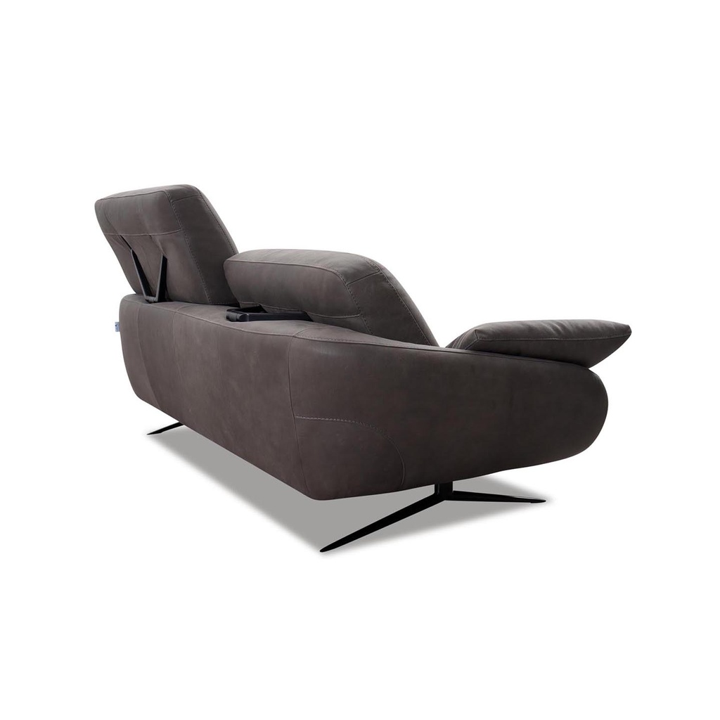Calia Italia Regal_E Sofa in Leder Nouveau slate grey
