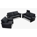 Willi Schillig Couchgarnitur 24980 Variante LUCCA in Leder Z62 schwarz