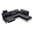 Candy Ecksofa Twister in Leder Torero nero