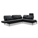 Candy Ecksofa Twister in Leder Torero nero