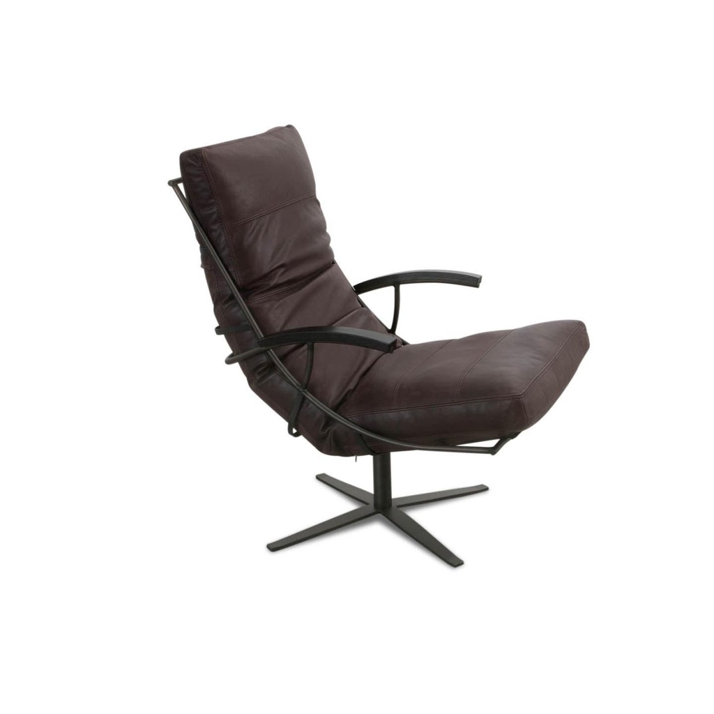 Het Anker Sessel TIBERIUS in Leder Vergilius dark chocolate