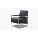 K+W - 7400 exklusiv Sessel in Leder Bronco grau-blau