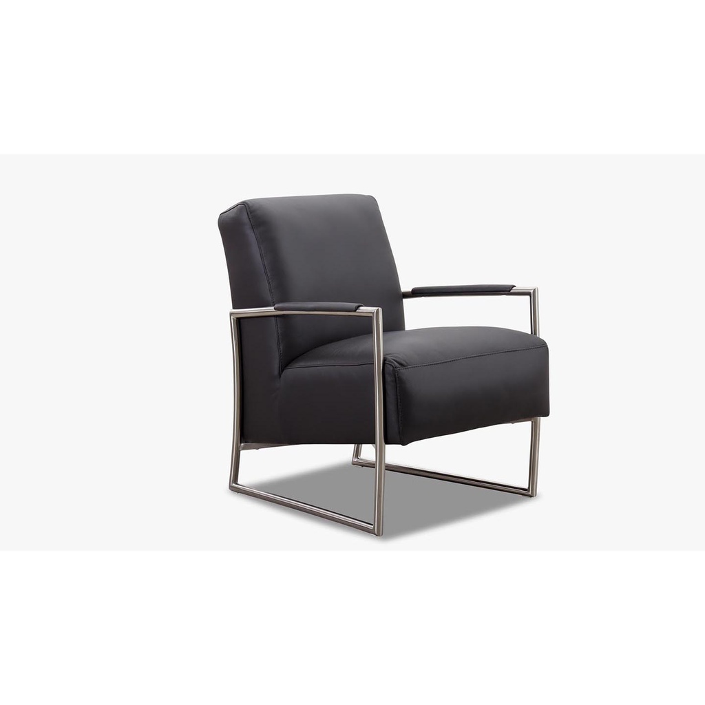 K+W - 7400 exklusiv Sessel in Leder Bronco grau-blau
