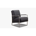 K+W - 7400 exklusiv Sessel in Leder Bronco grau-blau
