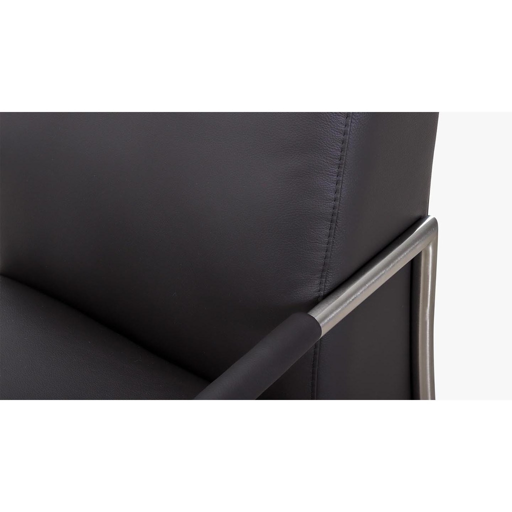 K+W - 7400 exklusiv Sessel in Leder Bronco grau-blau