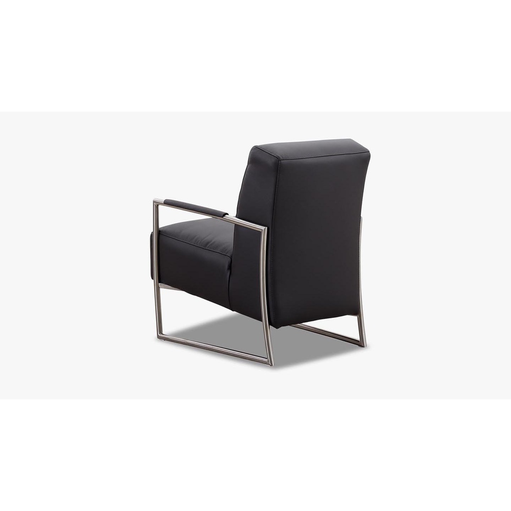 K+W - 7400 exklusiv Sessel in Leder Bronco grau-blau