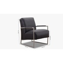K+W - 7400 exklusiv Sessel in Leder Bronco grau-blau