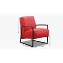 K+W - 7400 exklusiv Sessel in Leder Bronco rot