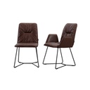 Tommy M 6er Set Stuhl Efendi in Wild Anilinleder dunkelbraun