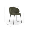 Danish Lemonite Stuhl Monna aus grünem Chenille und Stahlbeinen mit schwarzem Finish