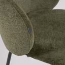 Danish Lemonite Stuhl Monna aus grünem Chenille und Stahlbeinen mit schwarzem Finish
