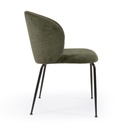 Danish Lemonite Stuhl Monna aus grünem Chenille und Stahlbeinen mit schwarzem Finish
