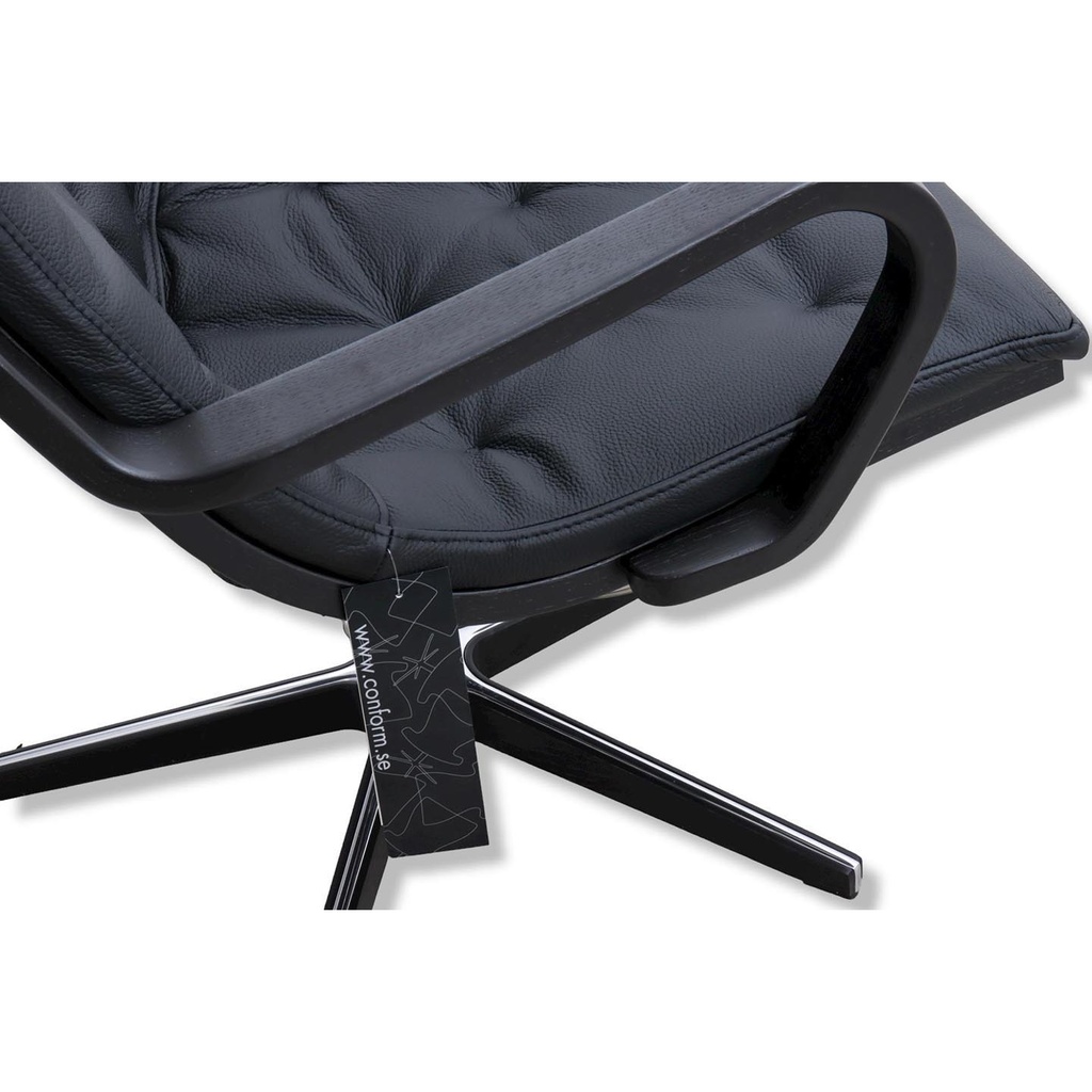 Conform Sessel Life in Leder Naturelle schwarz