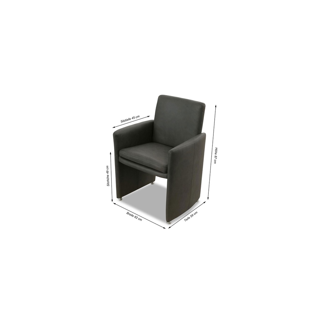 Willi Schillig Stuhl-Sessel 10600 RIALTO in Leder Z69 anthracite