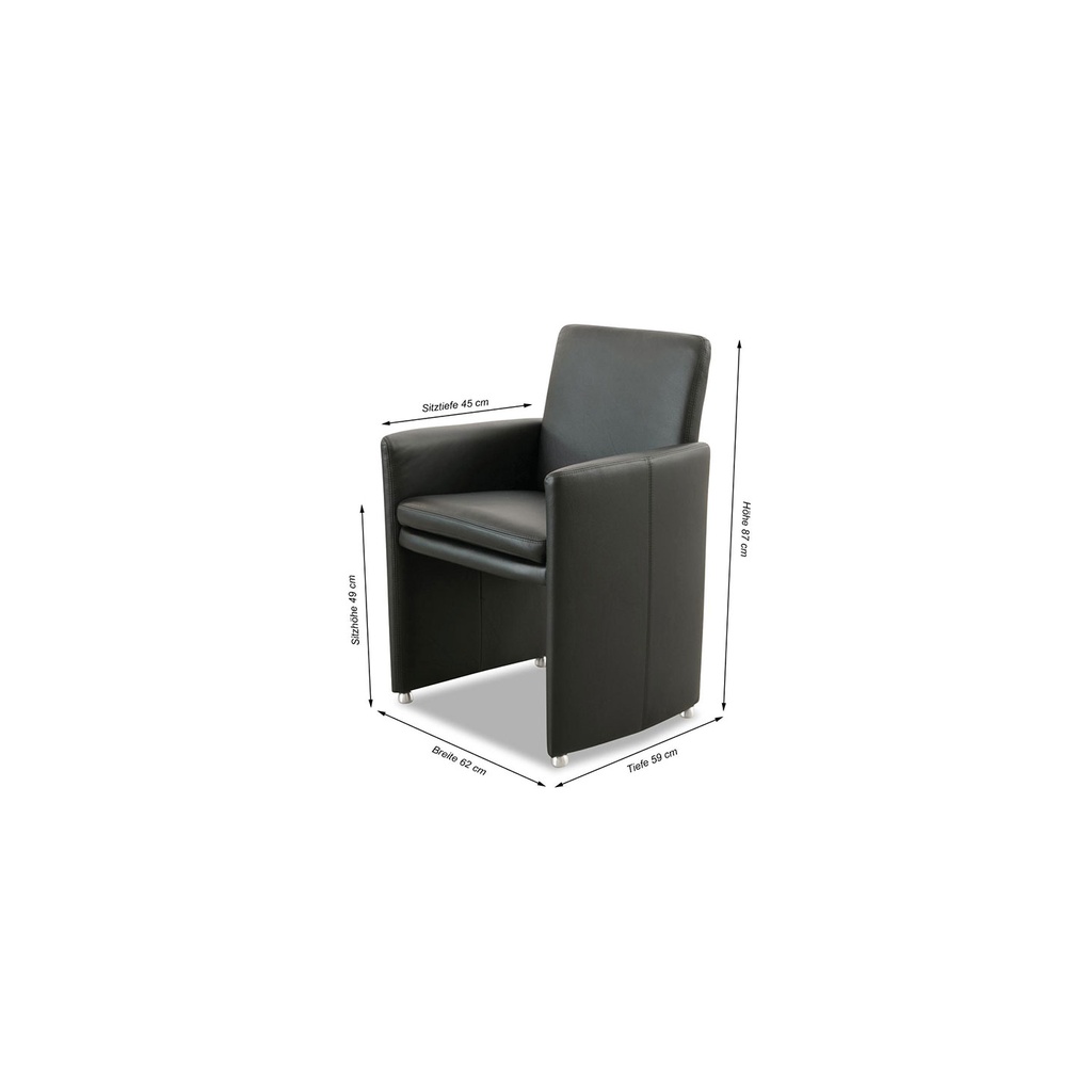 Willi Schillig Stuhl-Sessel 10600 RIALTO in  Leder Z73 nachtschwarz