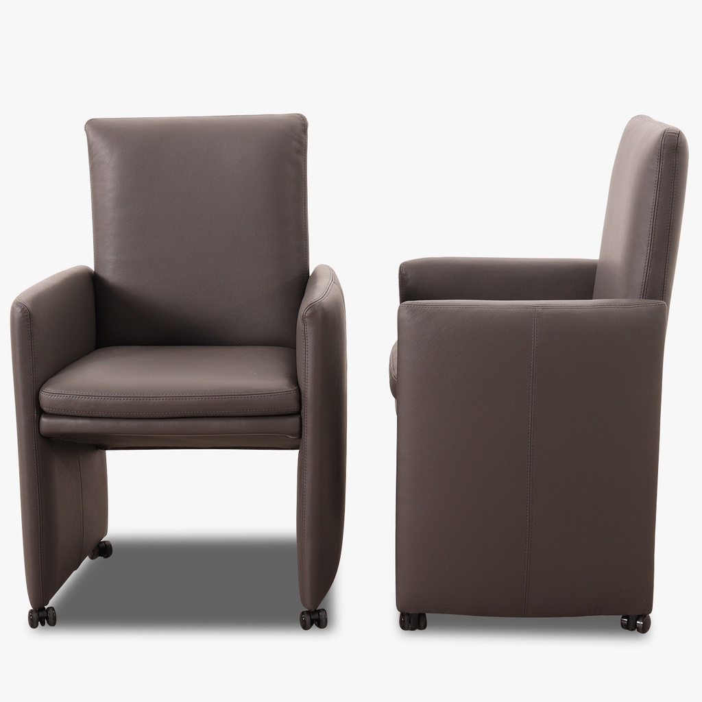 Willi Schillig Stuhl-Sessel 10600 RIALTO MH in Leder Z73 graphit