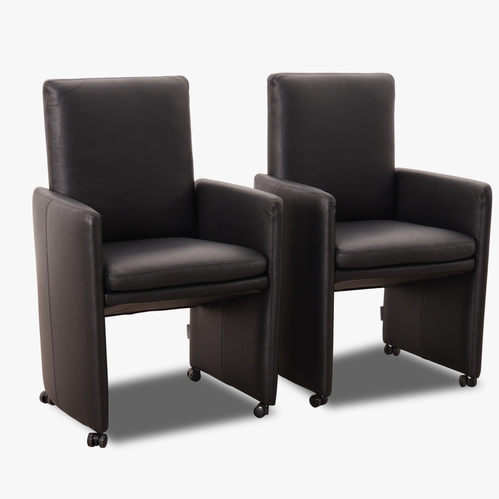 Willi Schillig Stuhl-Sessel 10600 RIALTO MH  in Leder Z73 nachtschwarz
