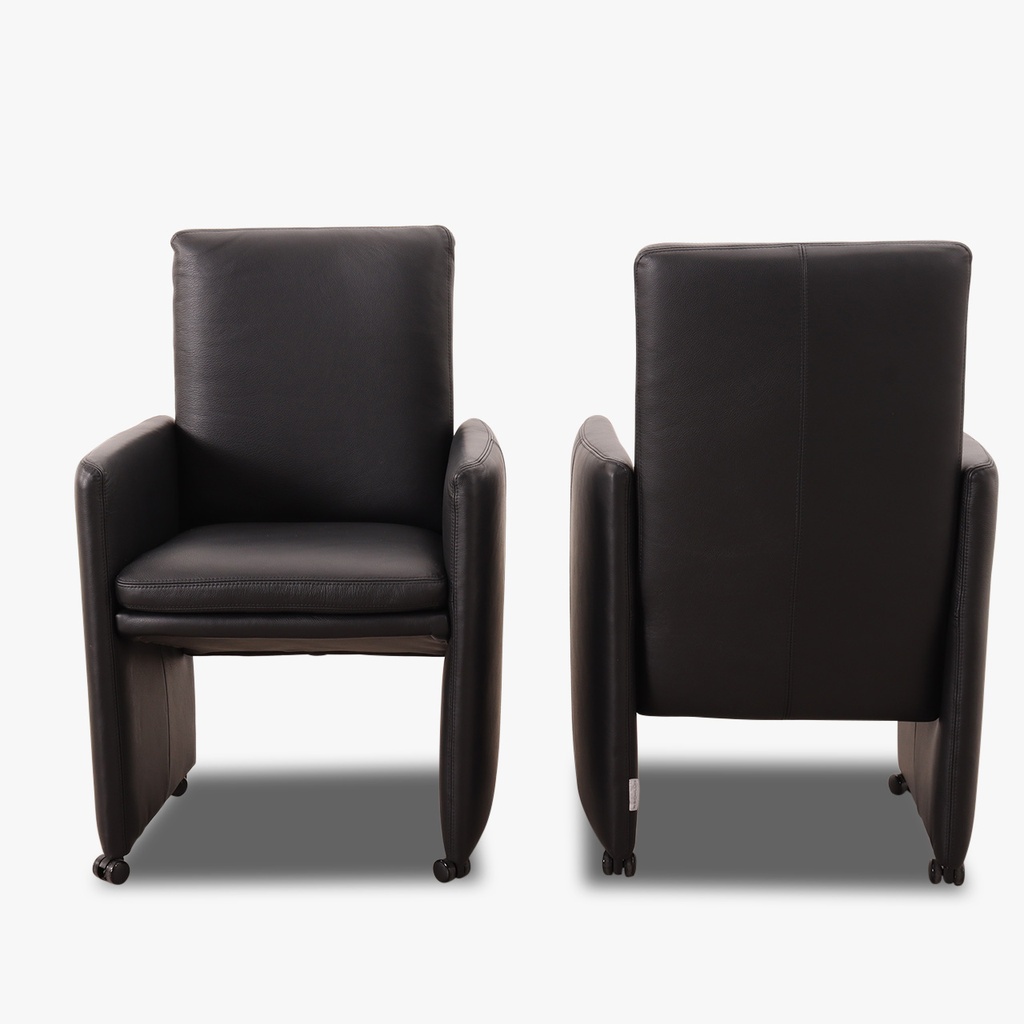 Willi Schillig Stuhl-Sessel 10600 RIALTO MH  in Leder Z73 nachtschwarz