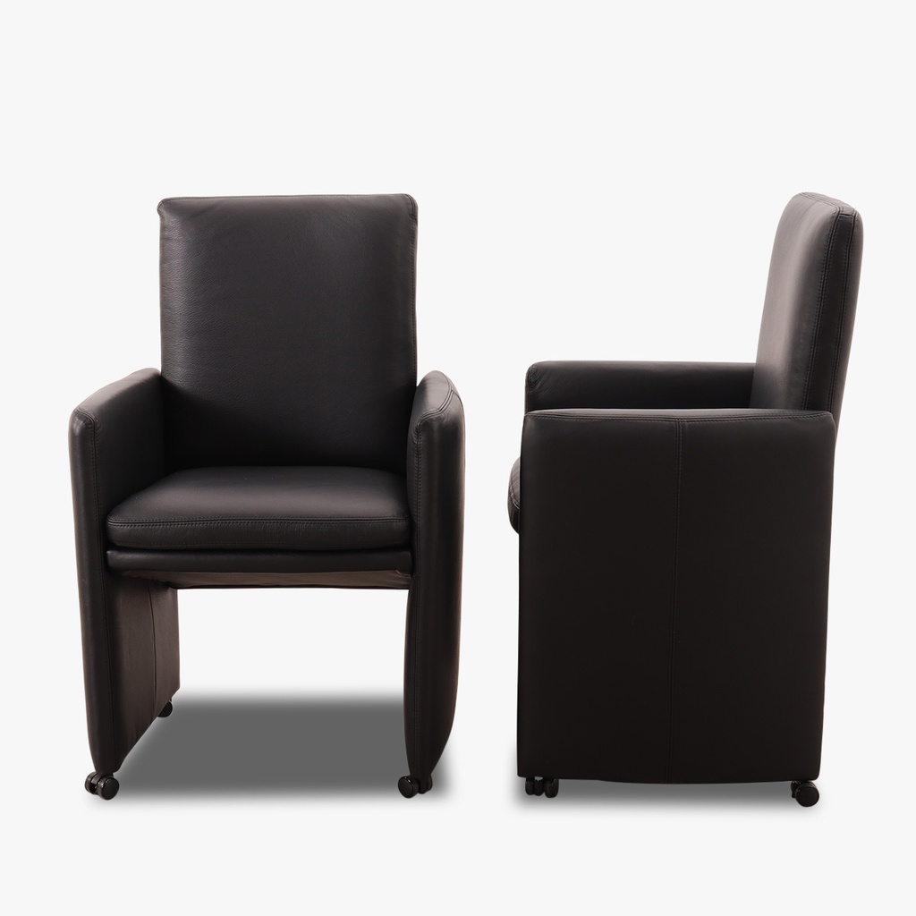 Willi Schillig Stuhl-Sessel 10600 RIALTO MH  in Leder Z73 nachtschwarz