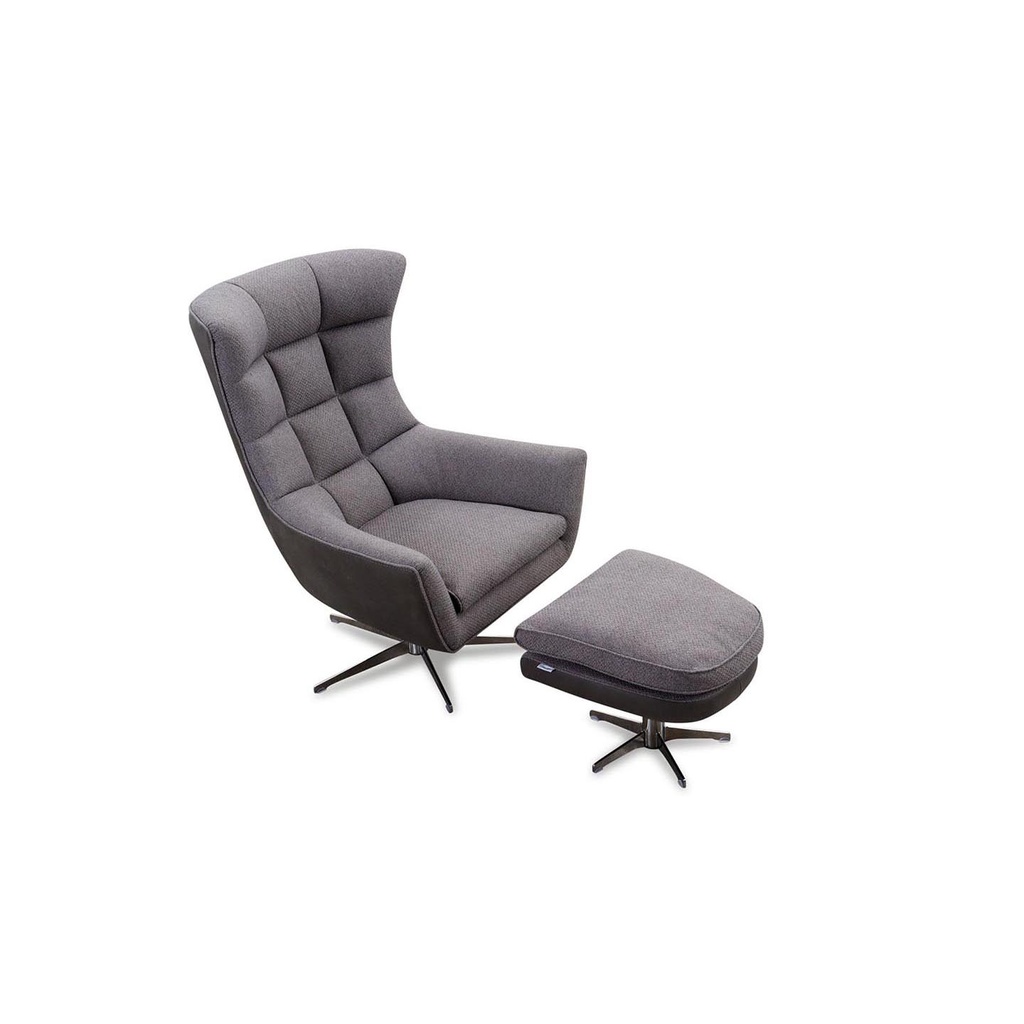 Calia Italia Sessel JACOB in Leder Nouveau und Stoff Bentley