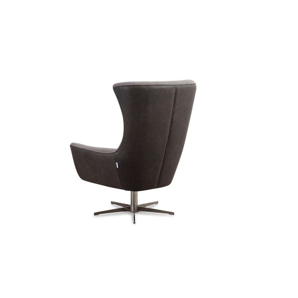 Calia Italia Sessel JACOB in Leder Nouveau und Stoff Bentley