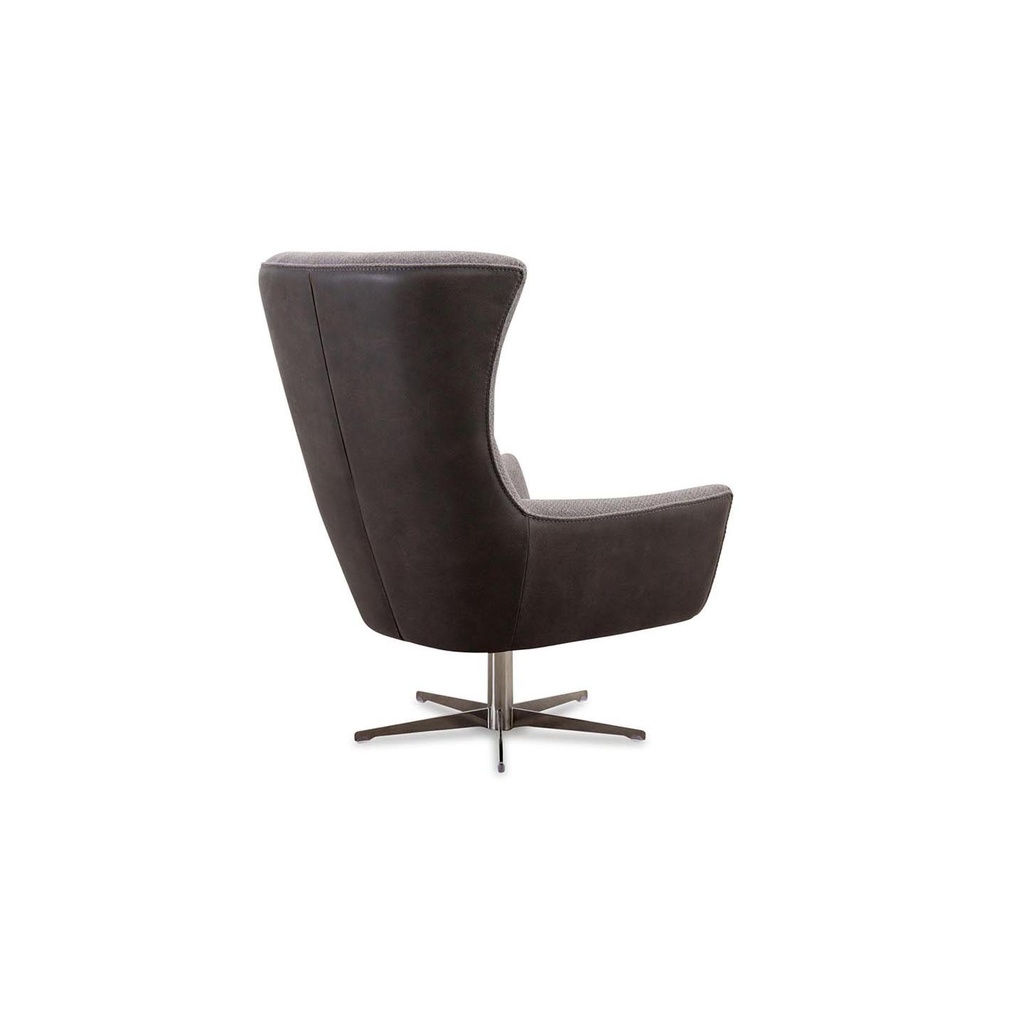 Calia Italia Sessel JACOB in Leder Nouveau und Stoff Bentley