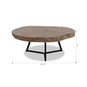 Iccoon Couchtisch Rock 110 Ø  Steinoptik maroon