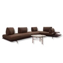 Calia Italia Gianduiotto JR Sofa in Kombination Leder Mammut und Stoff Ginevra 