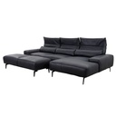 ES Brand Ecksofa Esmara in Leder L180 schwarz