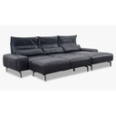 ES Brand Ecksofa Esmara in Leder L180 schwarz