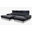 ES Brand Ecksofa Esmara in Leder L180 schwarz