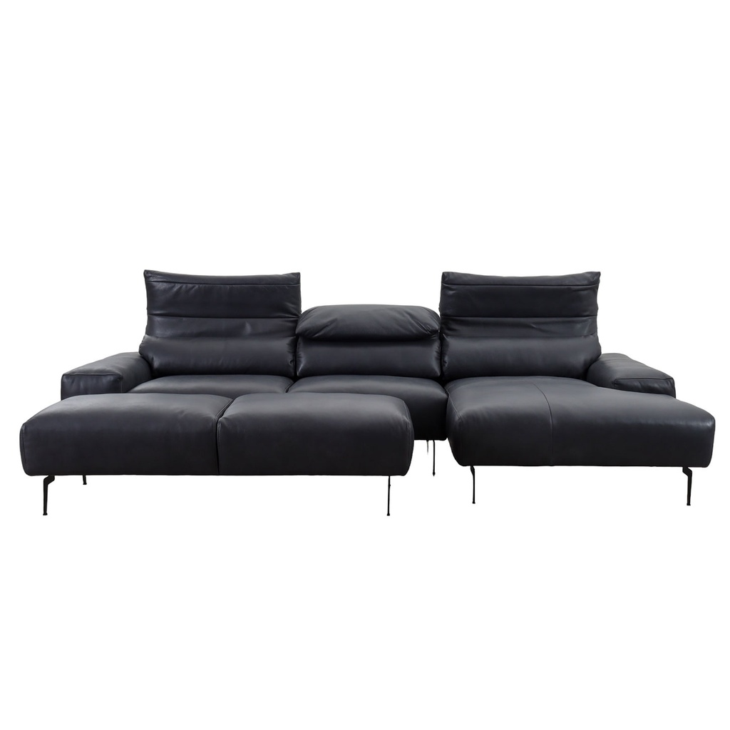 ES Brand Ecksofa Esmara in Leder L180 schwarz