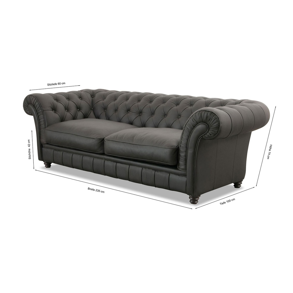 Softform Sofa Chester in Leder Rancho moro