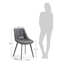Danish Lemonite Stuhl ADAM in Stoff graphite